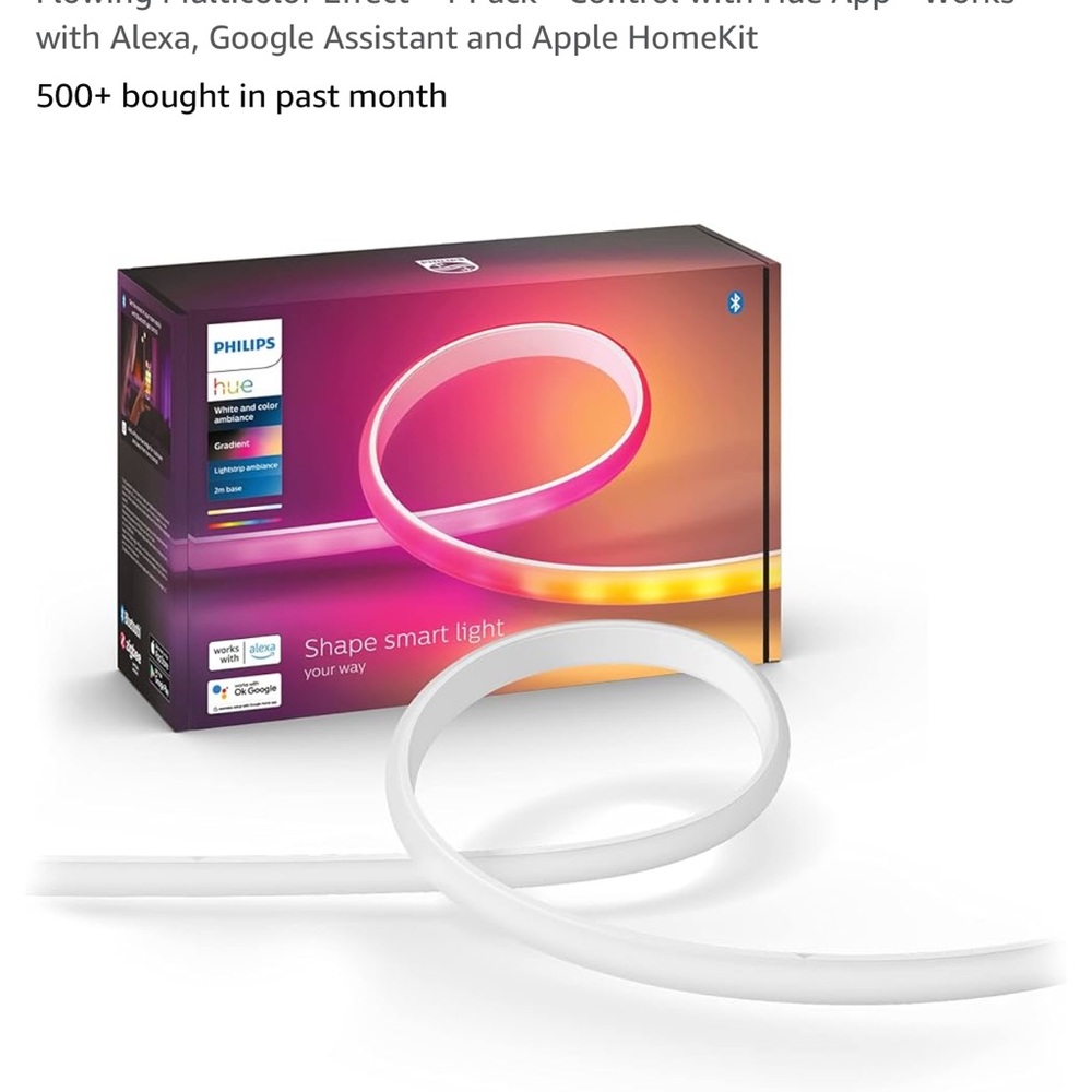NIB Phillips Hue gradient light 6ft with bridge and base kit smart led strip